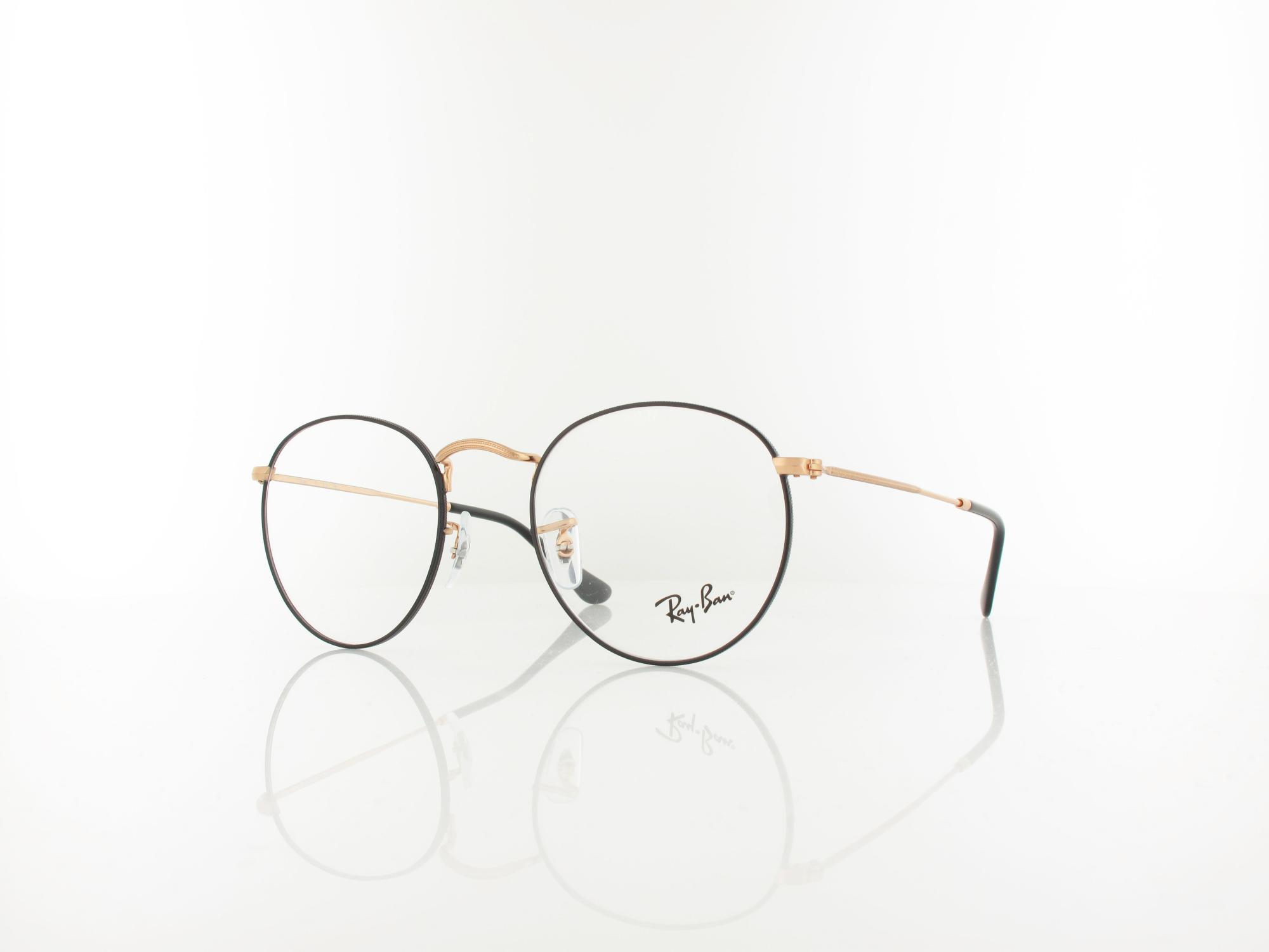 Ray Ban Round Metal RX3447V 3173 50 black on rosegold